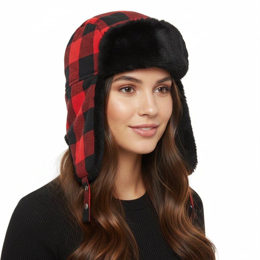G.H. Bass & Co.: Womens Buffalo Plaid Trapper Hat